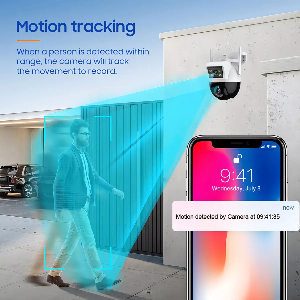 Cámara Doble Lente Vigilancia Wifi 1080p Alarma Inteligente