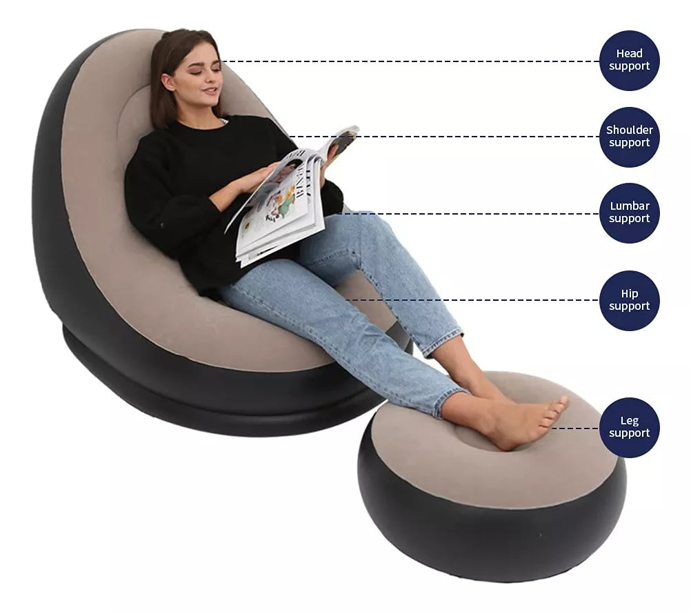 Sofá Inflable con Reposapiés