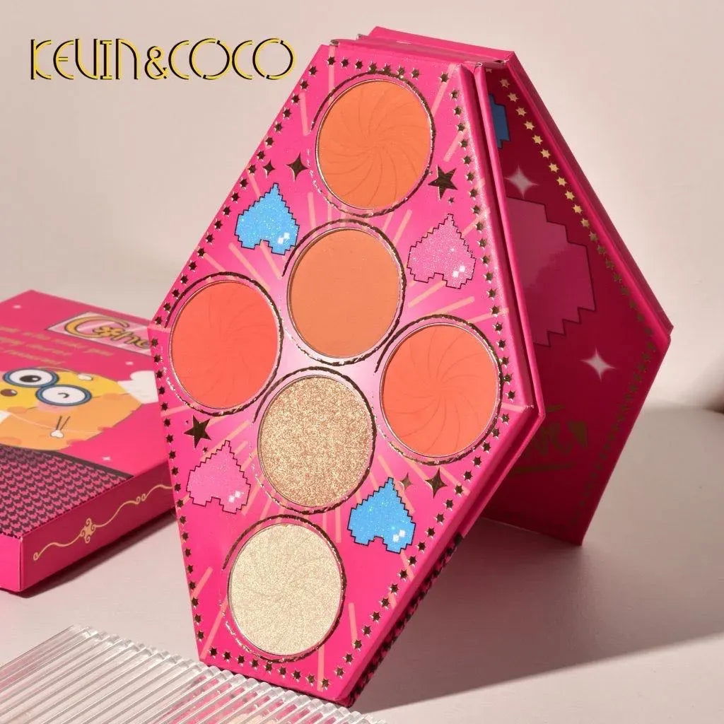 Paleta De Sombras De Ojos KEVIN&COCO 28 Tonos + 3 Iluminadores + 3 Rubores - PRICENTER - 