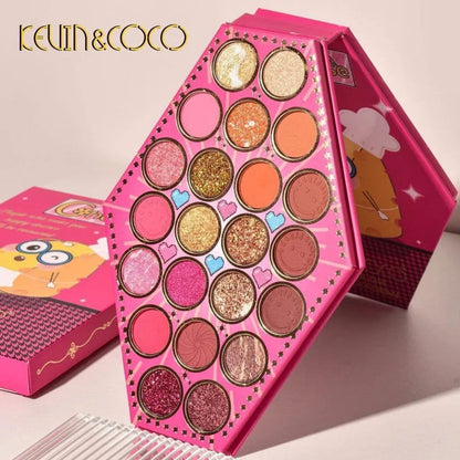 Paleta De Sombras De Ojos KEVIN&COCO 28 Tonos + 3 Iluminadores + 3 Rubores - PRICENTER - 