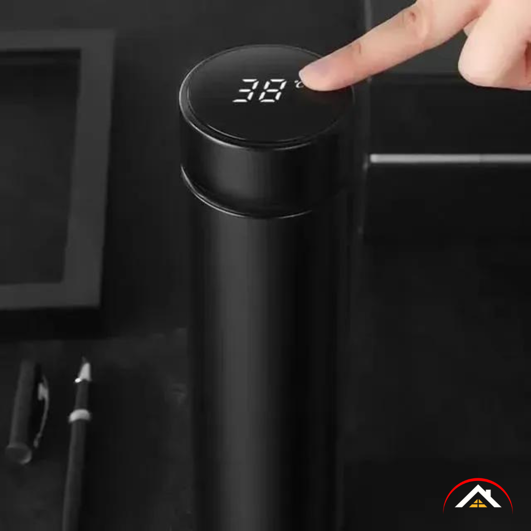 Termo Digital De Acero Inoxidable Frio o Calor Con Panel Solar - PRICENTER - 