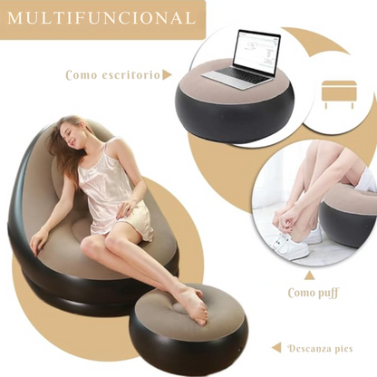 Sofá Inflable con Reposapiés
